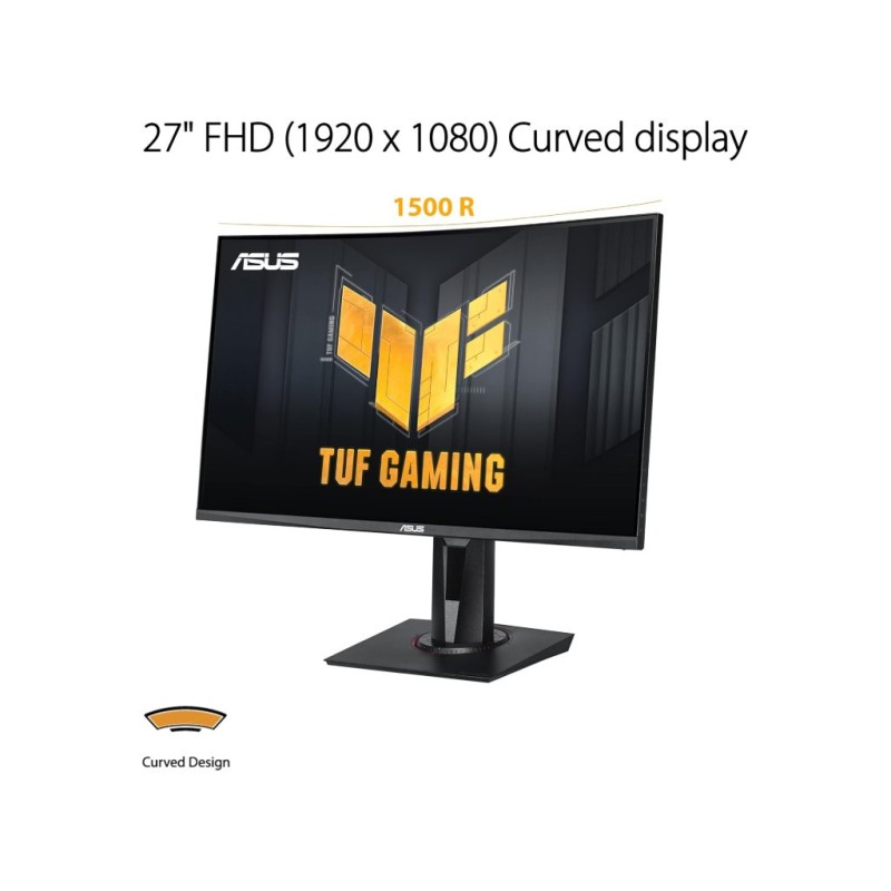 Asus TUF Gaming VG27VQMzakrivljeni gaming monitor,27", FHD,240 Hz, VA,HDMI, DP