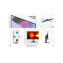 Samsung 27" FHD Posl Mon S40GDIPS, 100Hz, 5ms, 250cd, 2xHDMIDP, USB, HAS, Pivot, Tilt, Swivel