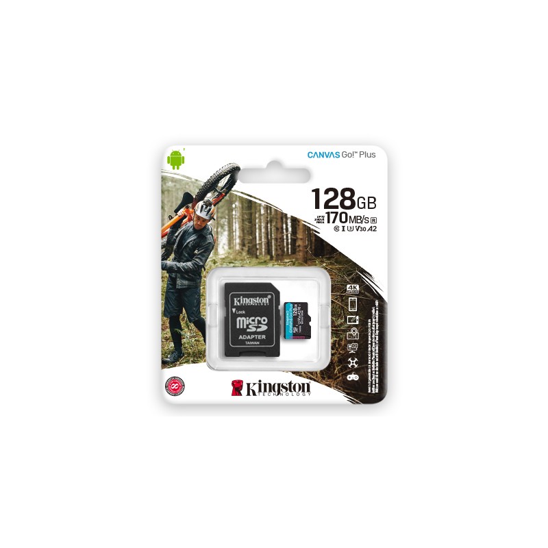 Kingston microSD 128GBCanvasGoPlusr/w:170MB/s/90MB/s,with adapter