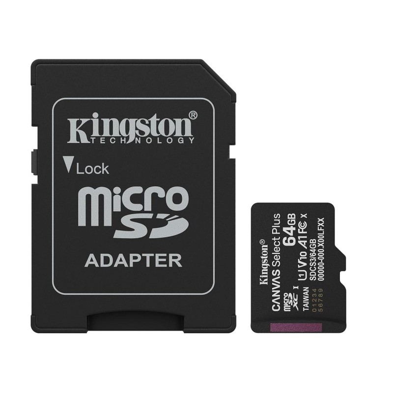 Kingston MicroSD 64GB Class 10Canvas Select Plus100MBs Read,Class 10 UHS-I