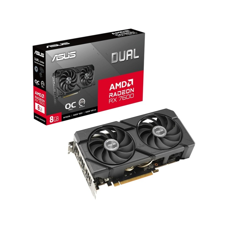 ASUS VGA DUAL-RX7600-O8G-EVO 8GB GDDR6, 128-bit, 3x DP, 1x HDMI