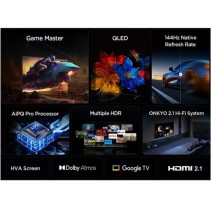 TCL 75"P8K 4K QLED TV 144HzGoogle TV Motion Clarity ProGame Master Onkyo 2.1