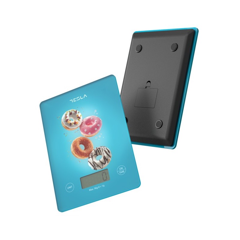 TESLA Kuhinjska vaga KS100BLKapacite 5 kg 2XAAA baterija Jedinica: g/fl.oz/oz/ml/lb