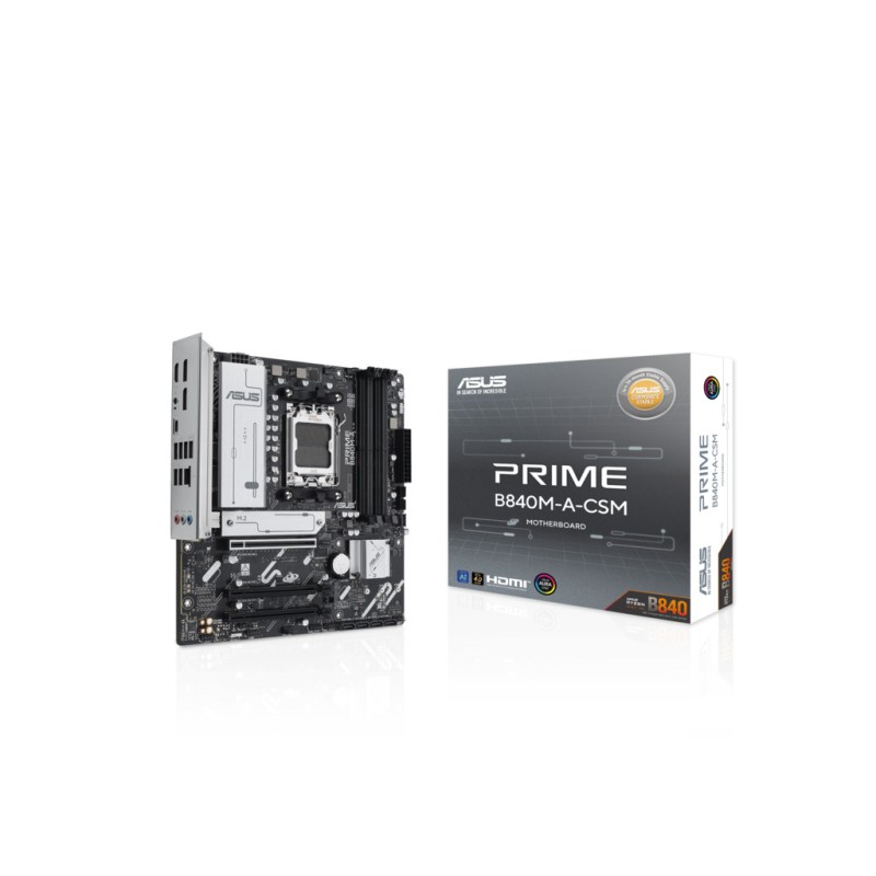 ASUS PRIME B840M‑A‑CSM – matična ploča mATX, 4 × DDR5, 3 × M.2, 7 USB 2.0, HDMI.