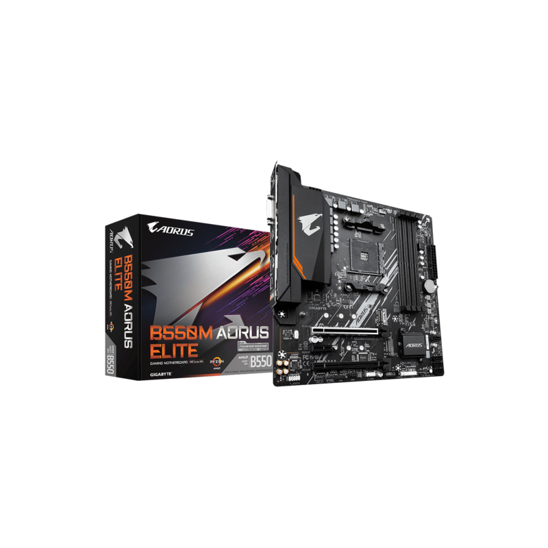 Gigabyte B550M AORUS ELITE – micro ATX matična ploča, AMD B550, socket AM4, 4x DDR4, DVI/HDMI, RAID.