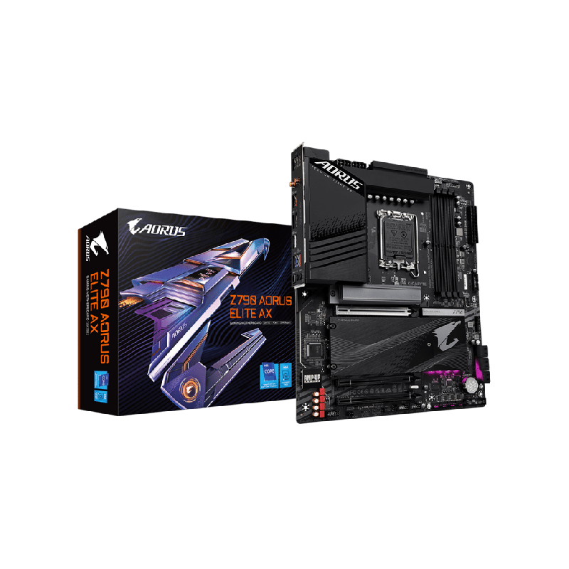 Gigabyte Z790 AORUS ELITE AX – ATX matična ploča LGA1700, DDR5 (4 x), M.2 (4 x), SATA (6 x), USB (10 x), HDMI & DP, Wi‑Fi.