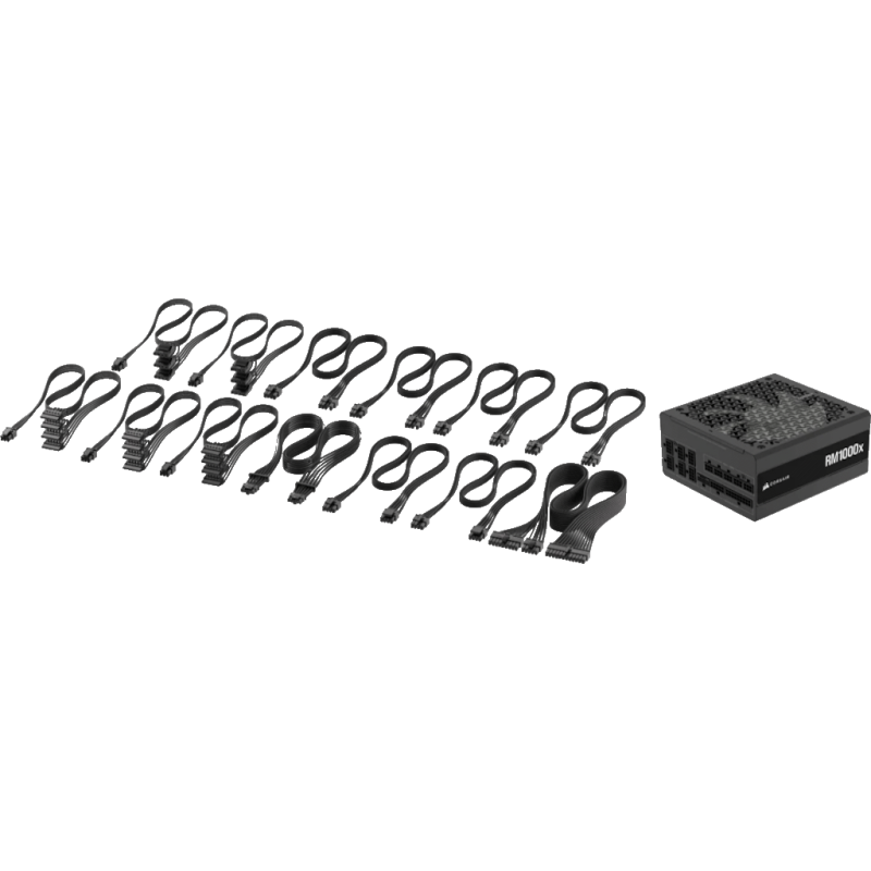 Corsair RM1000x Gold 1000 W potpuno modularno ATX 3.1 napajanje – 12 V 2×6 + 2×SATA, 4×PCIe, PCIe 5.1.