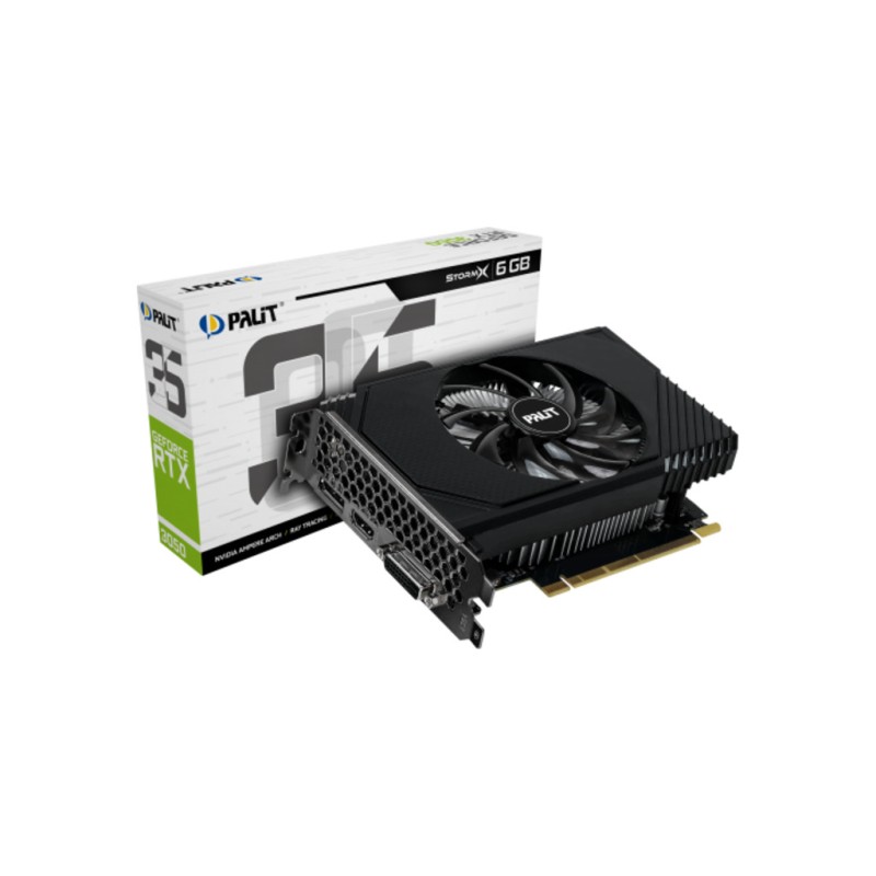 Palit GeForce RTX 3050 StormX 6 GB GDDR6, 96 bit, DVI/HDMI/DP
