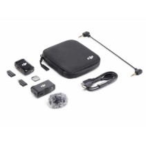 DJI Mic 2 – bežični mikrofon s 1 odašiljačem i 1 prijemnikom, 2,4 GHz, do 250 m dosega, 8 h radnog vremena.