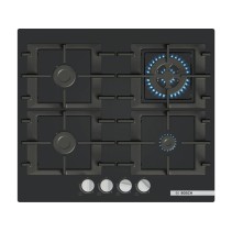 Bosch plinska ploča Serie 4 PNH6B6K40 – 4‑zonni, elektronička kontrola plamena, pulsni zapalnik, crna.