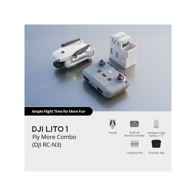 DJI Lito 1 – daljinski upravljač RC‑N3 s FMC, 2.4/5.8 GHz, 1‑osni gimbal kontroler.