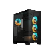 Gigabyte C500 Panoramic Stealt Mid-tower, ATX, 4x ARGB fans Black Case